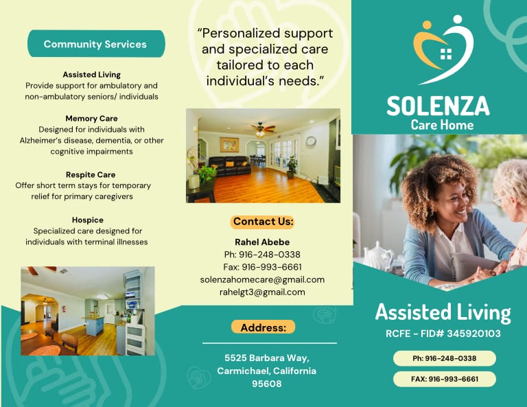 Solenza Home Care Flyer Page One